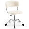 Gymax Computer Desk Chair Adjustable Sherpa Office Chair Swivel Vanity Chair